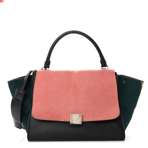 celine trapeze bag pony|CELINE Pony Hair Smooth Calfskin Medium Tri.